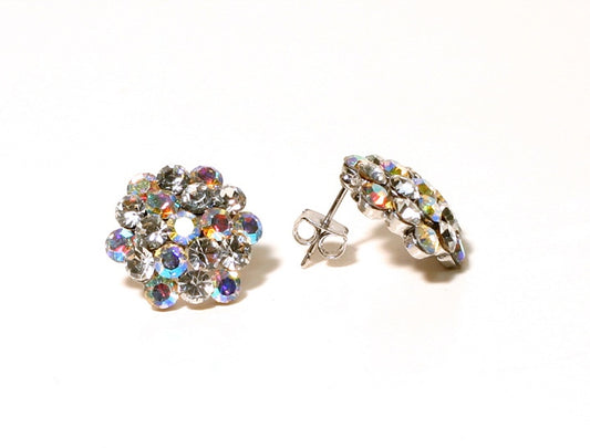 AZ0014 16mm AB Mixed Cluster Earrings (Pierced) – FH2 Competition Jewelry Collection TM