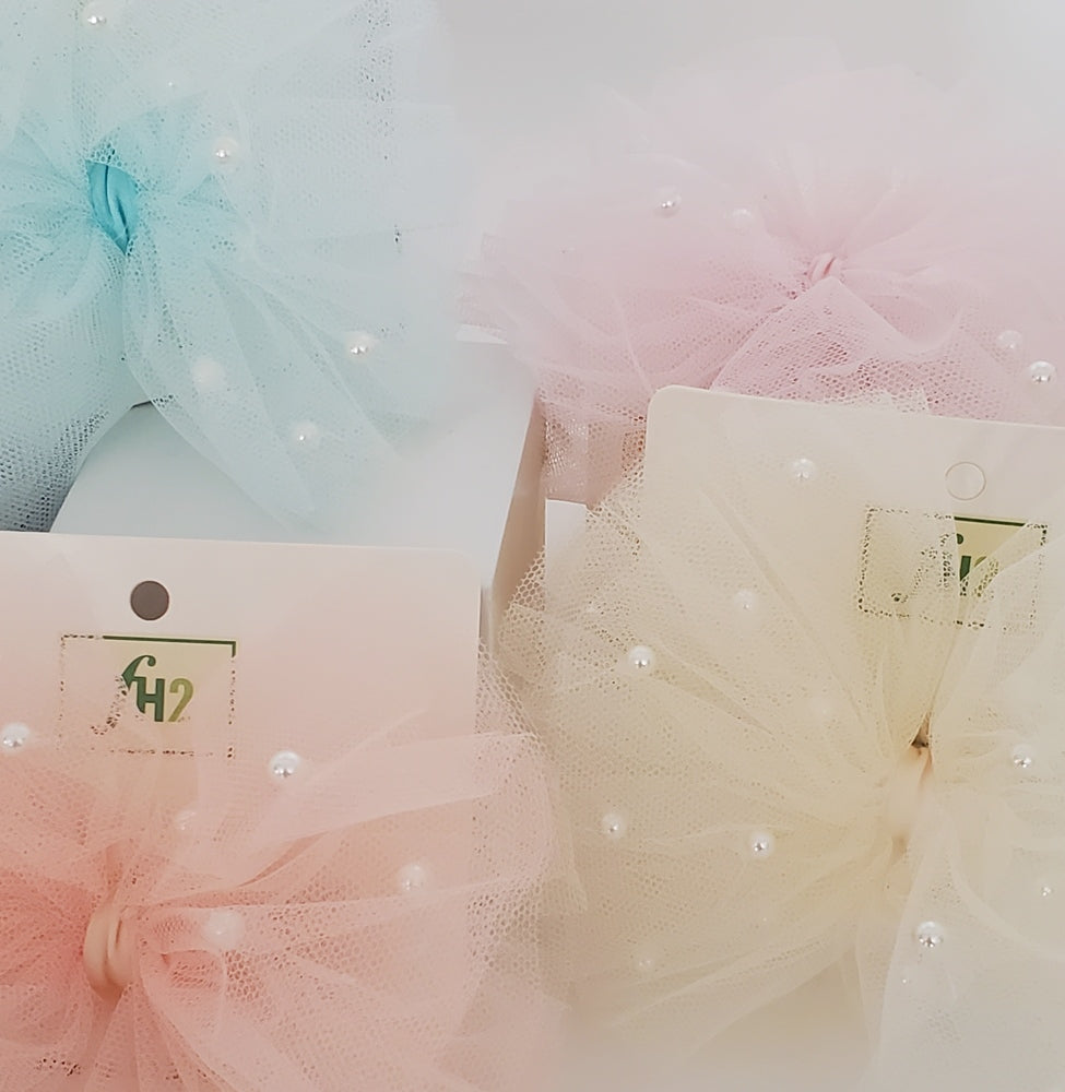 Pastel Hair Bow with Pearls (FH2 HC0004)