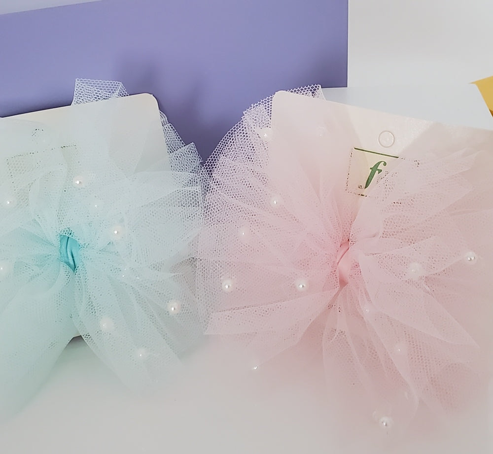 Pastel Hair Bow with Pearls (FH2 HC0004)