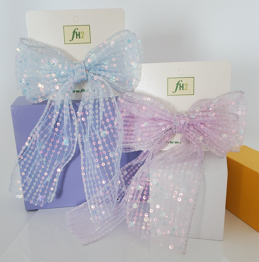 Pastel Hair Bow with Sequins (FH2 HC0006)