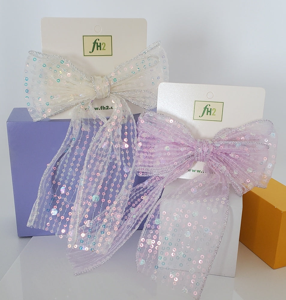 Pastel Hair Bow with Sequins (FH2 HC0006)