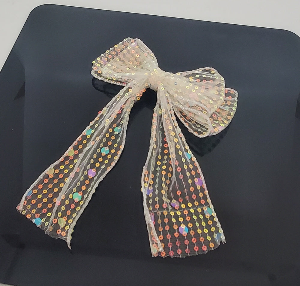Pastel Hair Bow with Sequins (FH2 HC0006)