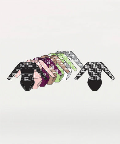 Competition Leotard With Power Mesh Body & Sleeves (Body Wrappers NL200)