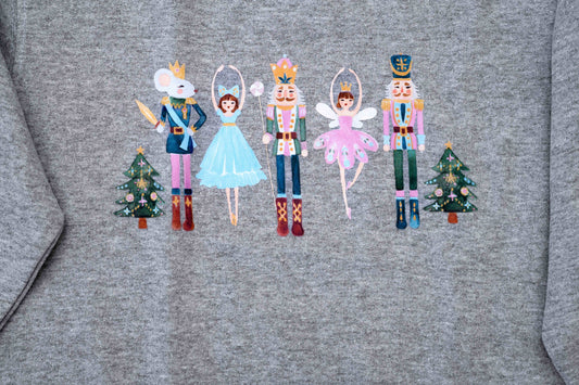 Nutcracker Whimsical Toddler & Youth Sweatshirt: Grey / Youth Medium