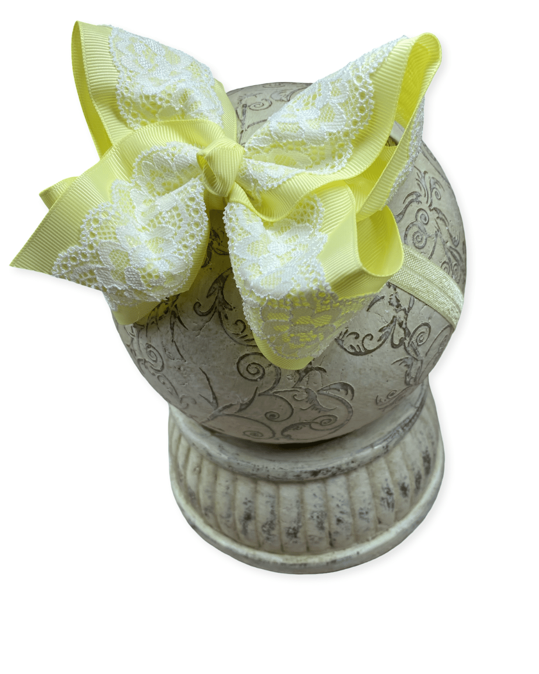 4.5" Chantilly Lace Two-Tone Hair Bow | Clip or Headband
