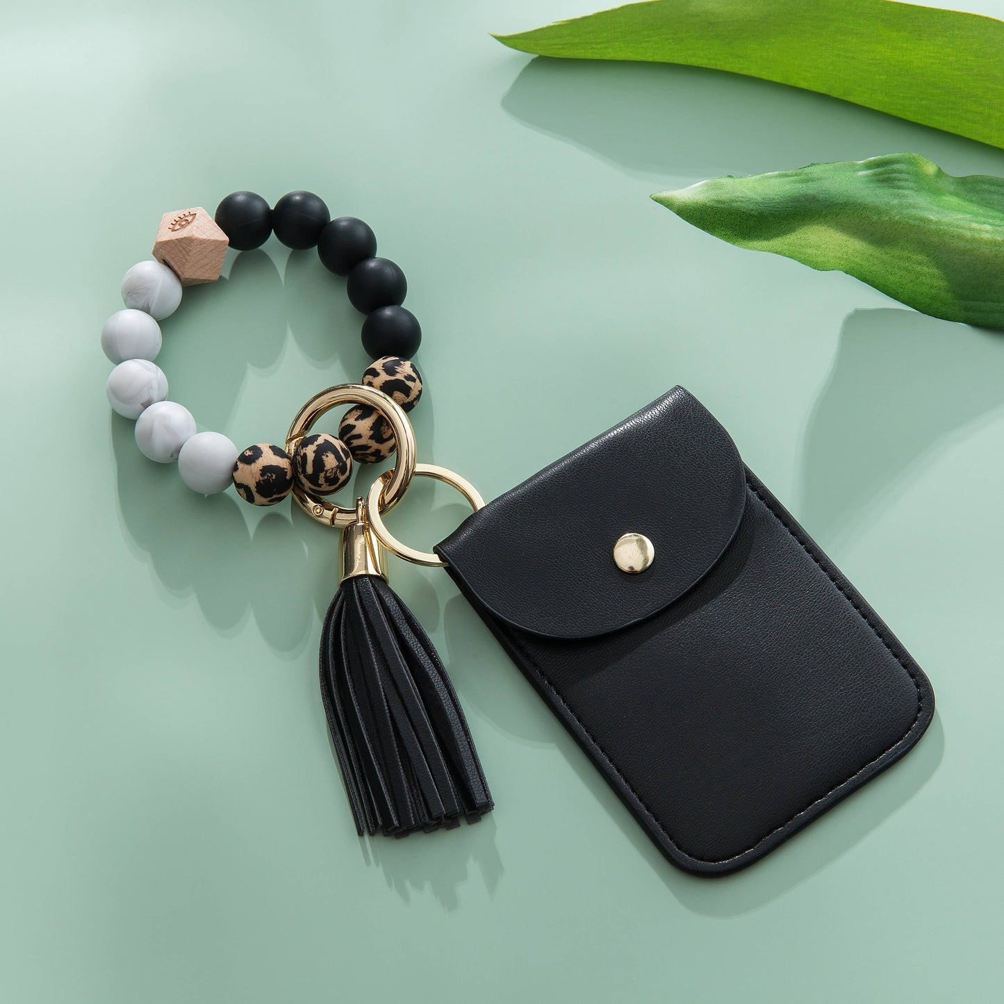 Silicone Bracelet Card & Coin Purse - Keychain Wallet (Laura