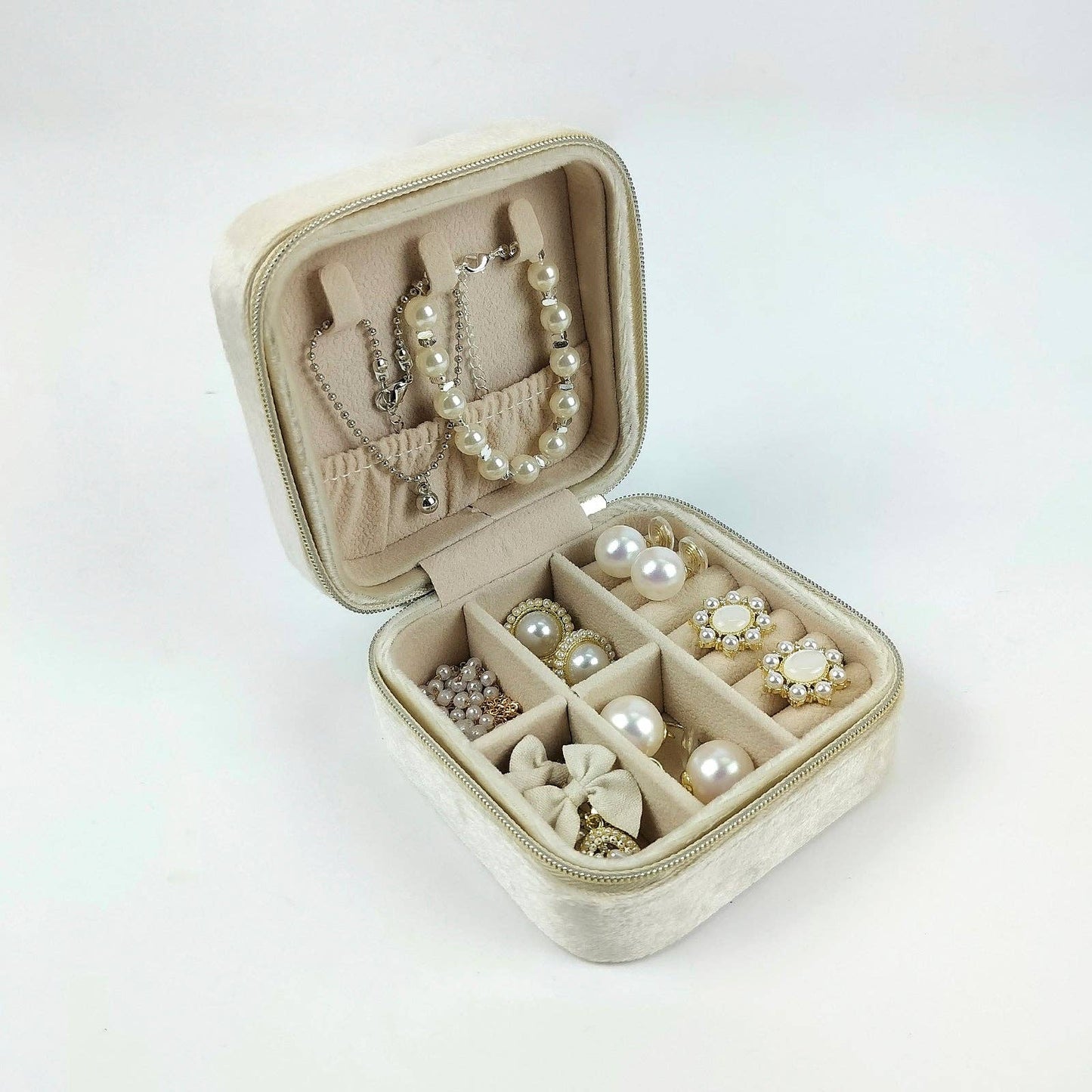 Travel Portable flannel Ring Jewelry Storage Case Gift Box