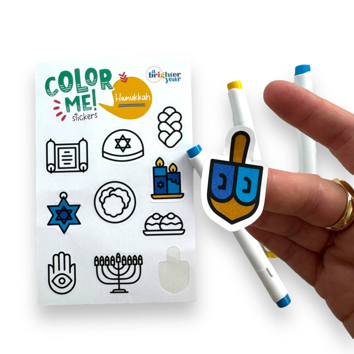 Color Your Own Hanukkah High-Quality Sticker for Kids & Baby