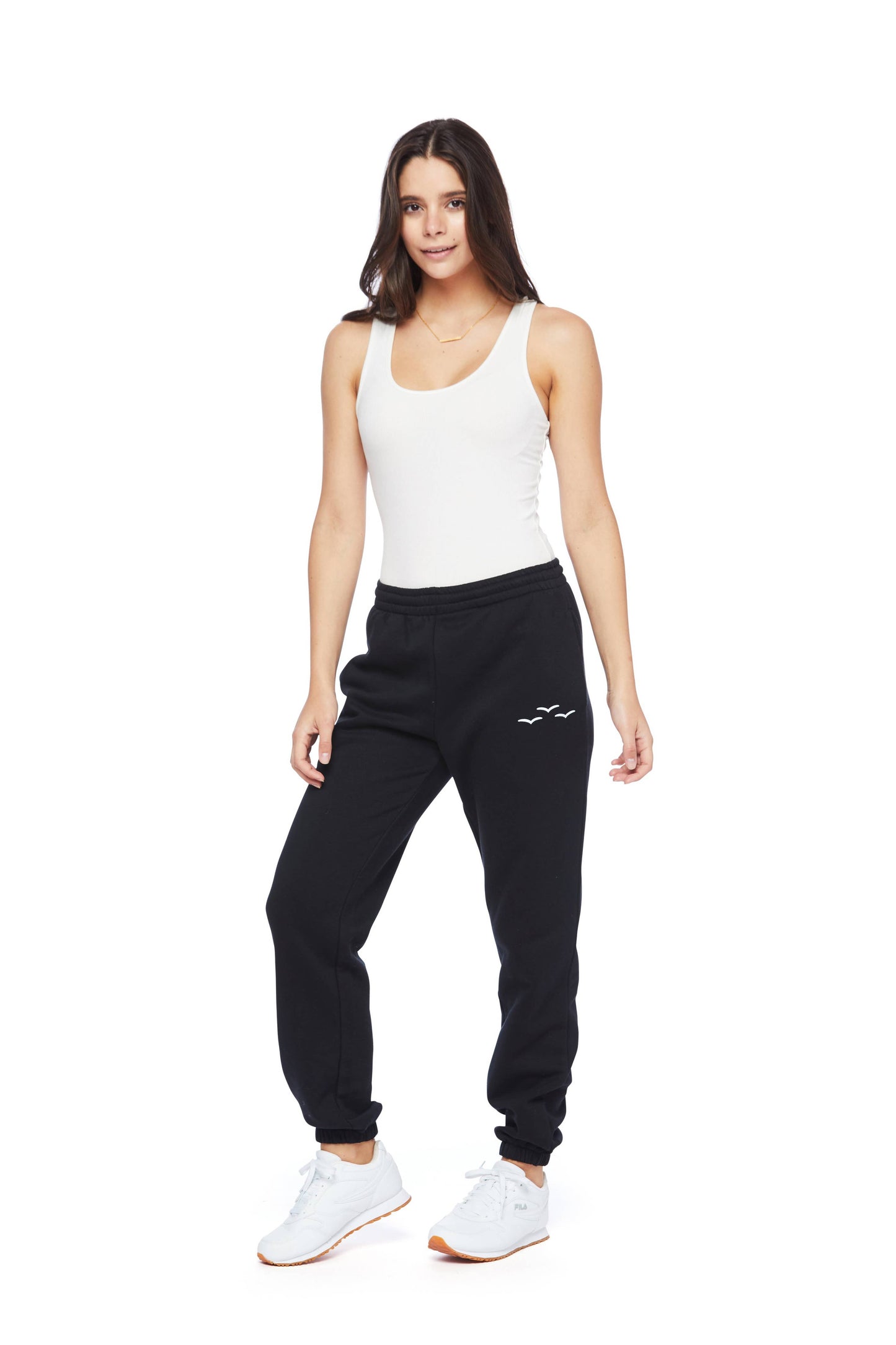 Nova premium fleece relaxed sweatpants in Black