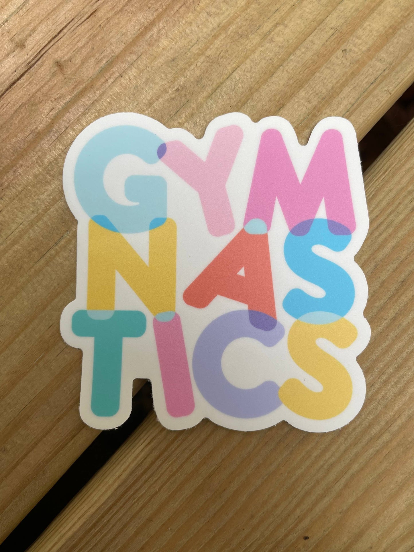 Gymnastics Pastel Block Vinyl Sticker, 3" x 3"