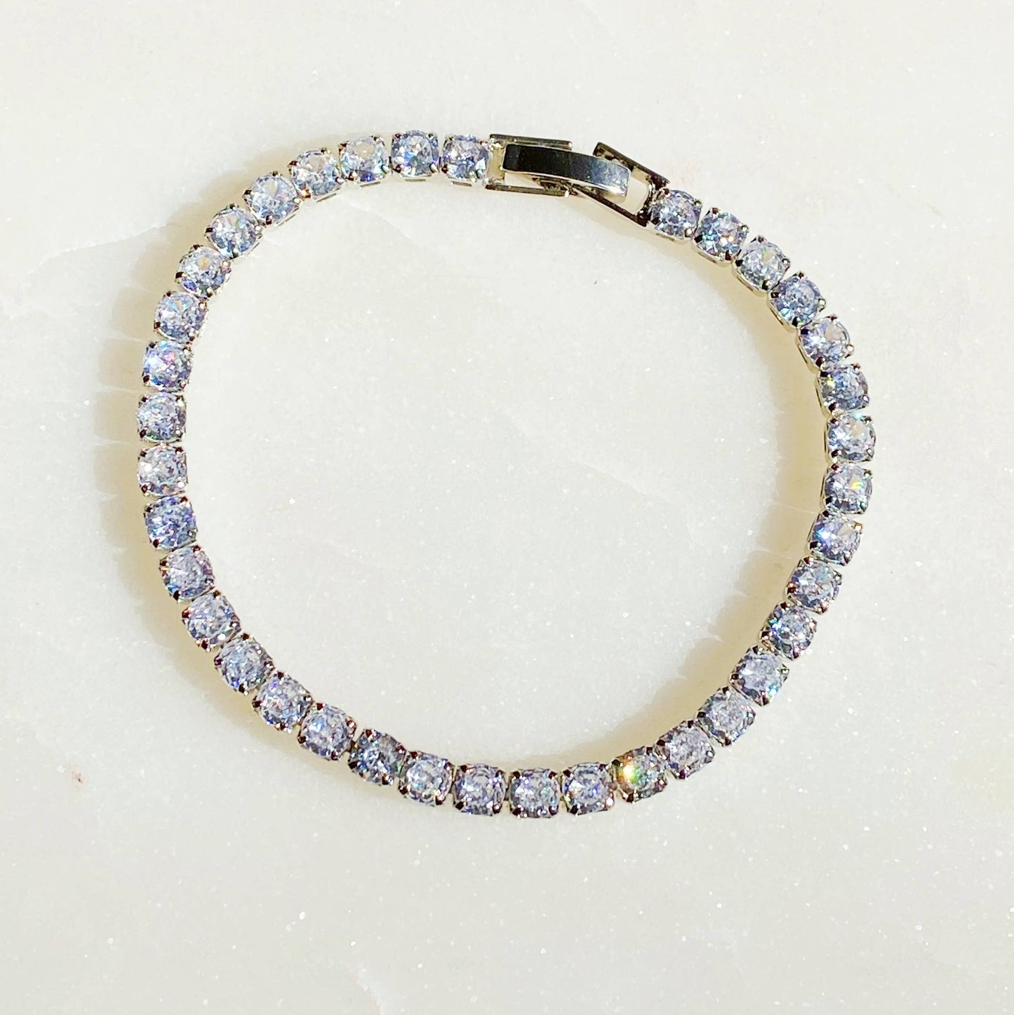 Girls Dream Tennis Bracelet: Silver