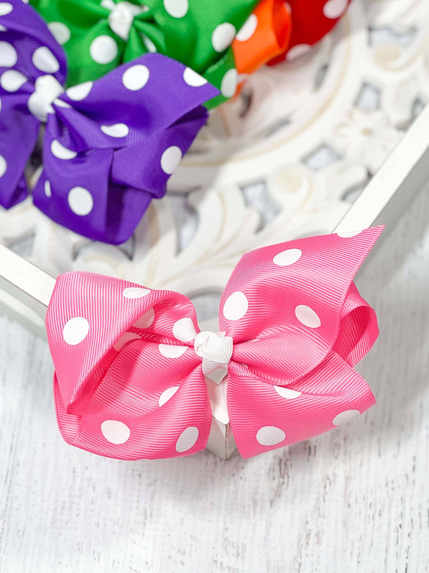 4.5" Classic Oversize Polka Dot Bow (The Hair Bow Company)