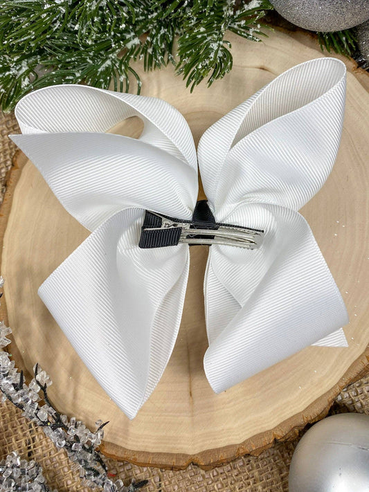 Snowman Embroidered Bow | Christmas Hair Bow | Clip or Headband