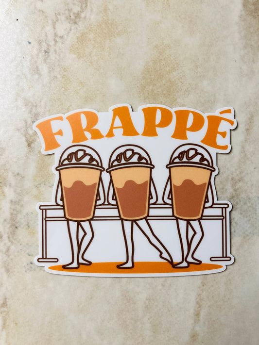Frappe Dance  Parody Vinyl Sticker, 3" x 2.6"