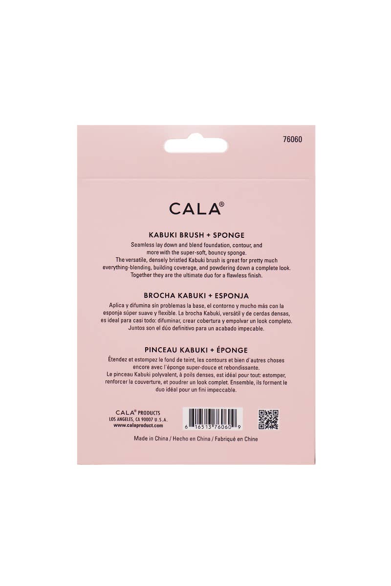 Kabuki Brush and Blending Sponge Set Pink (CALA 76060)