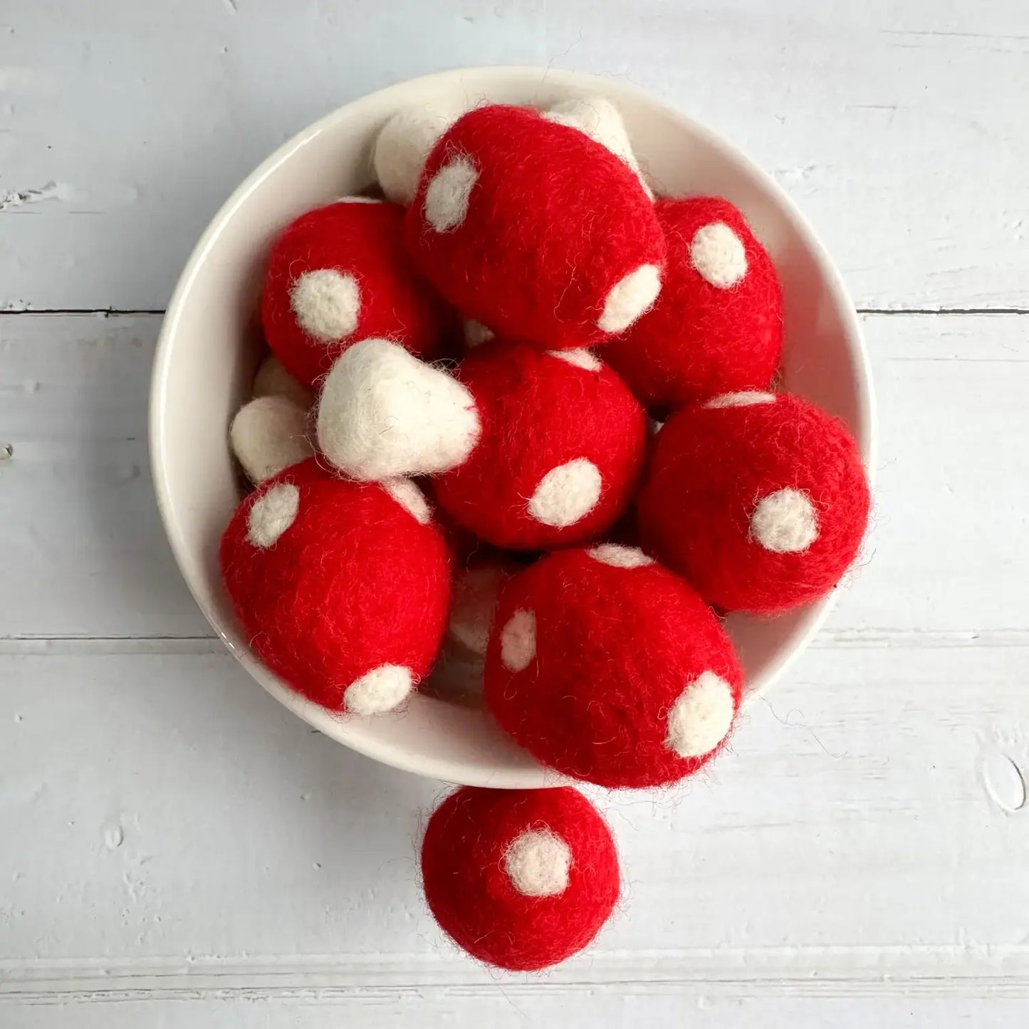 One Red Felt Mushroom / Toadstool