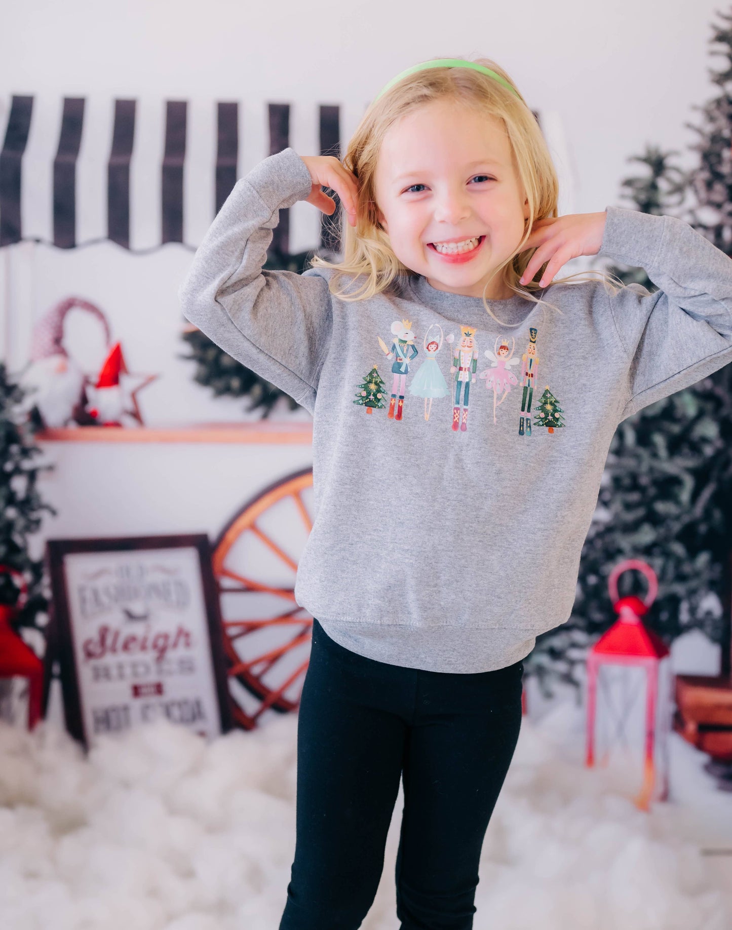 Nutcracker Whimsical Toddler & Youth Sweatshirt: Grey / Youth Small