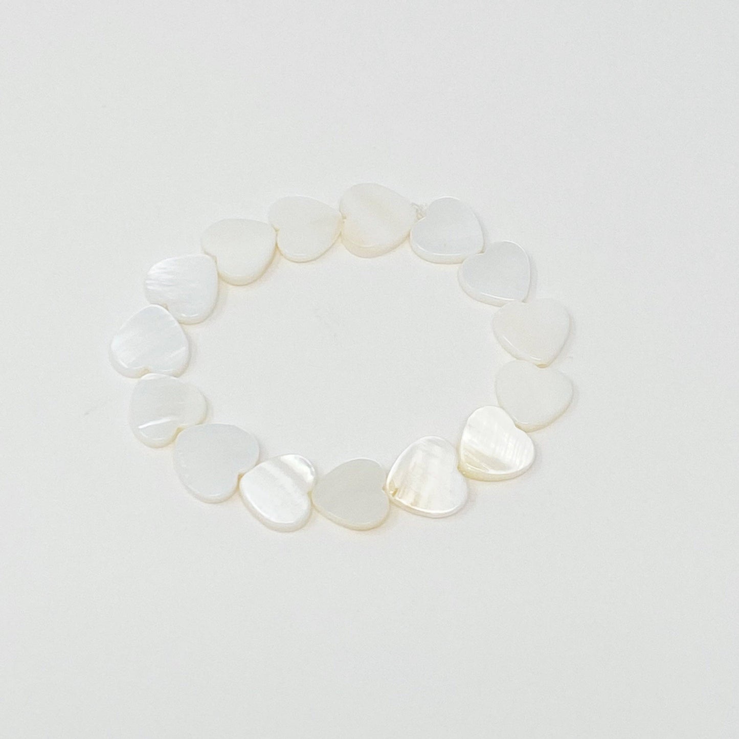 Shelly Heart Stretch Bracelet: Pink