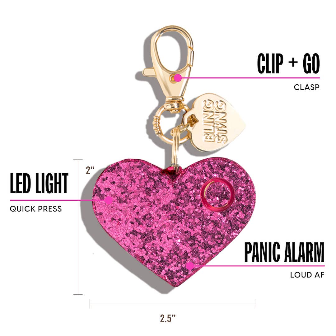 Sparkle Heart Personal Safety Alarm (Bling Sting)