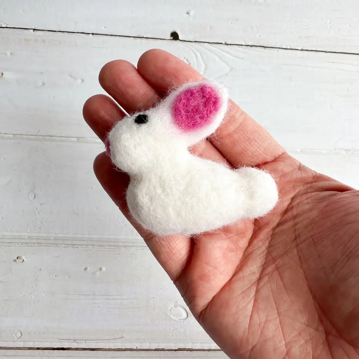 One White Felt Baby Easter Bunny