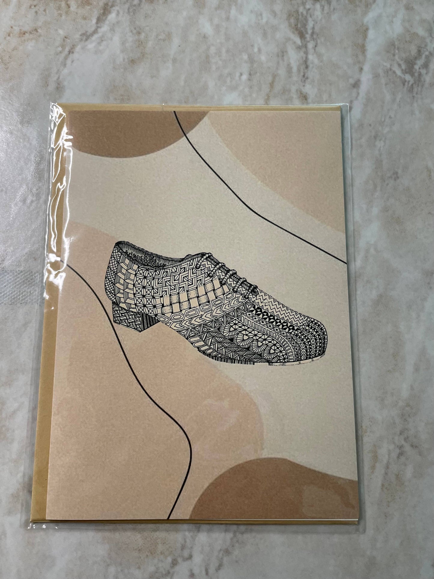 Denali & Co. Dance Shoes Greeting Cards: Sneaker Greens/Pink