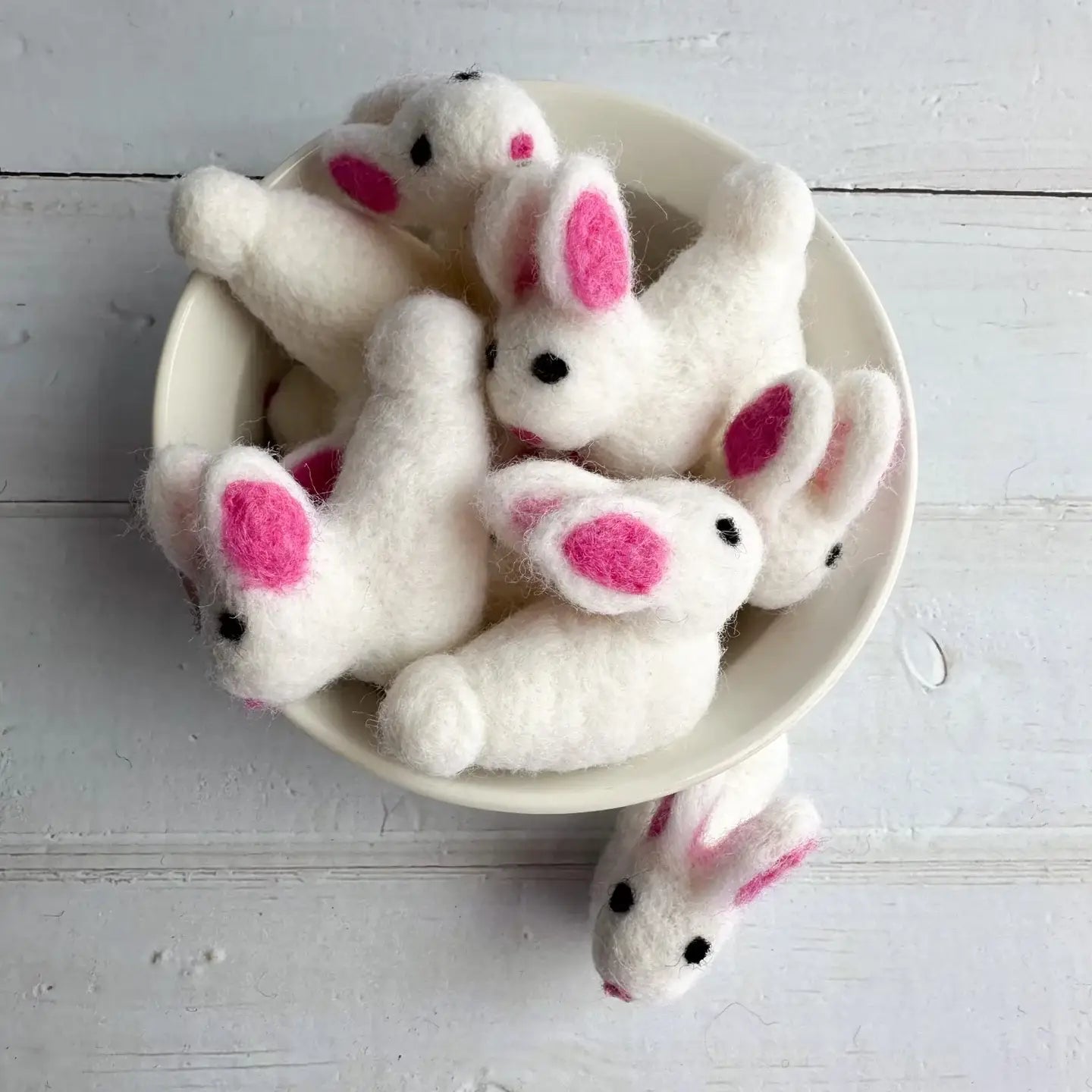 One White Felt Baby Easter Bunny