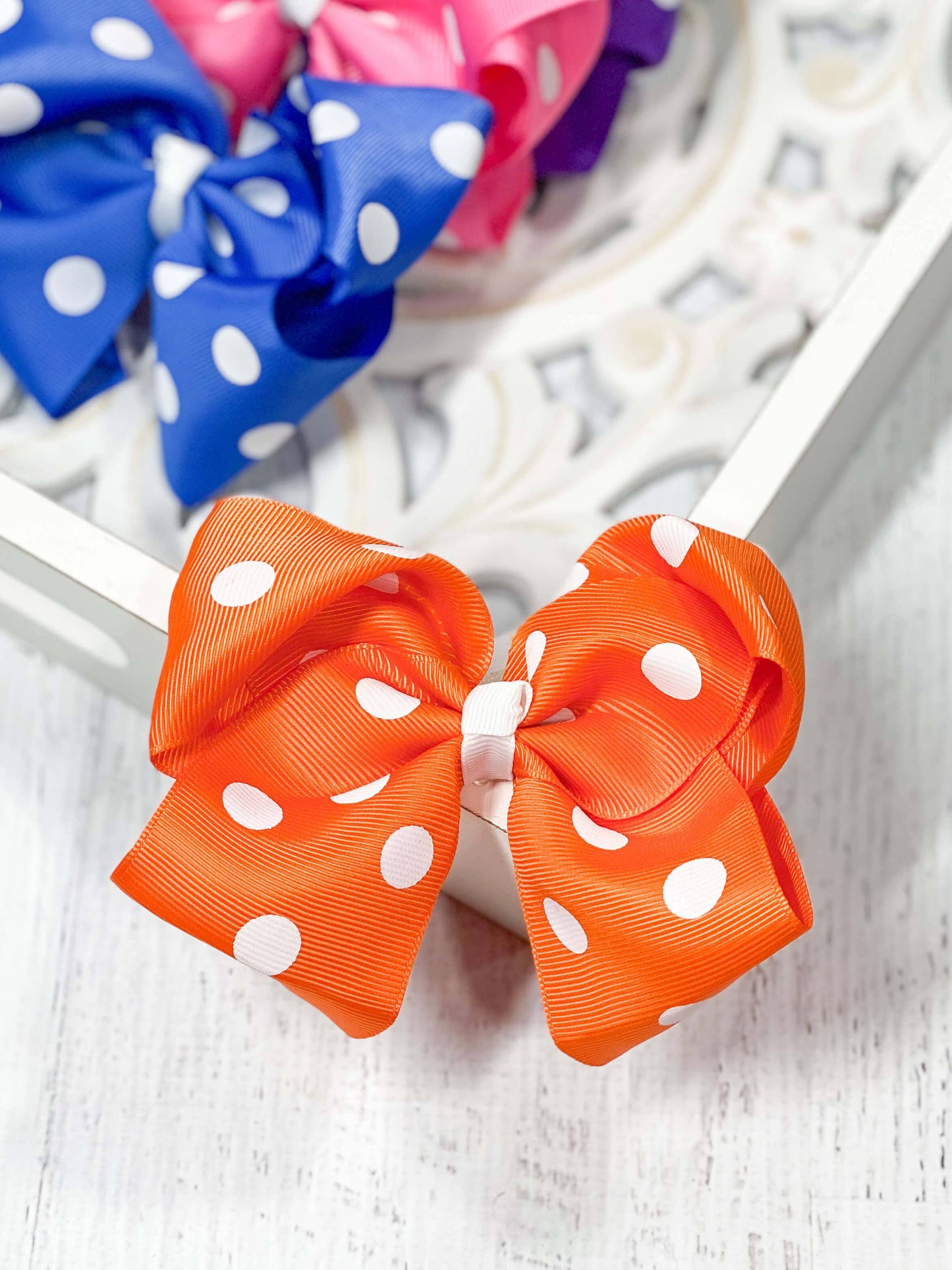 4.5" Classic Oversize Polka Dot Bow (The Hair Bow Company)