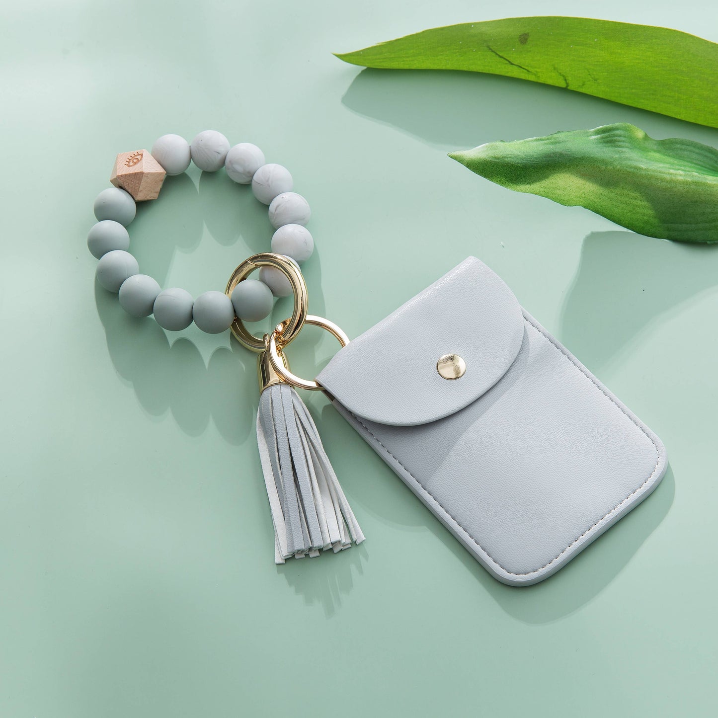 Silicone Bracelet Card & Coin Purse - Keychain Wallet (Laura