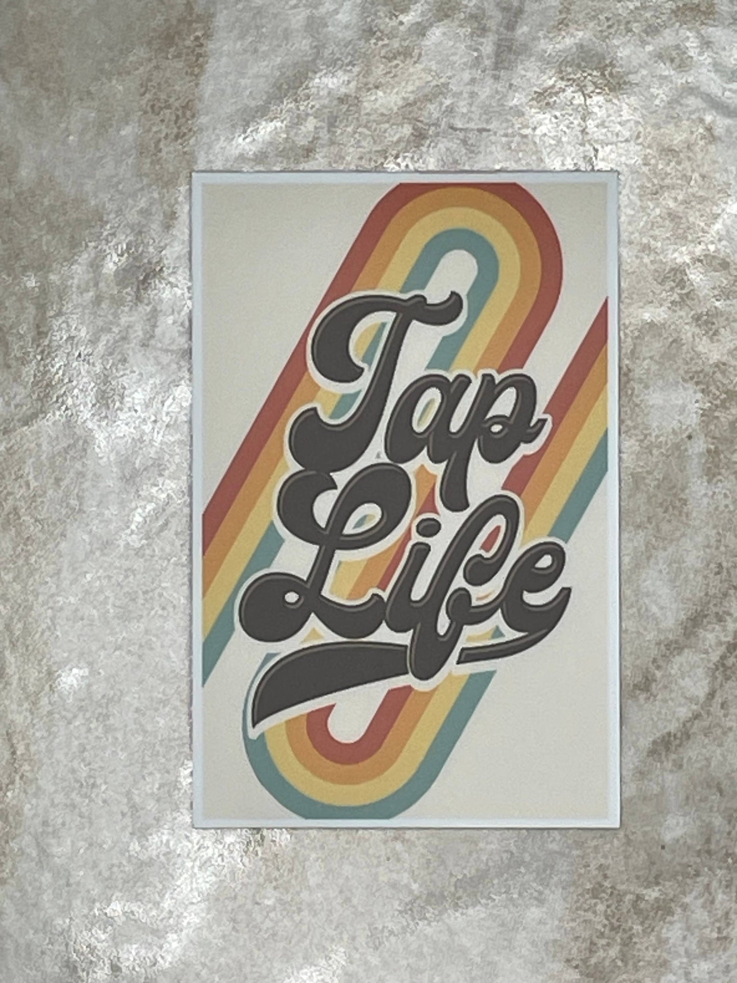 Tap Life Retro Dance Sticker, 1.9" x 3"
