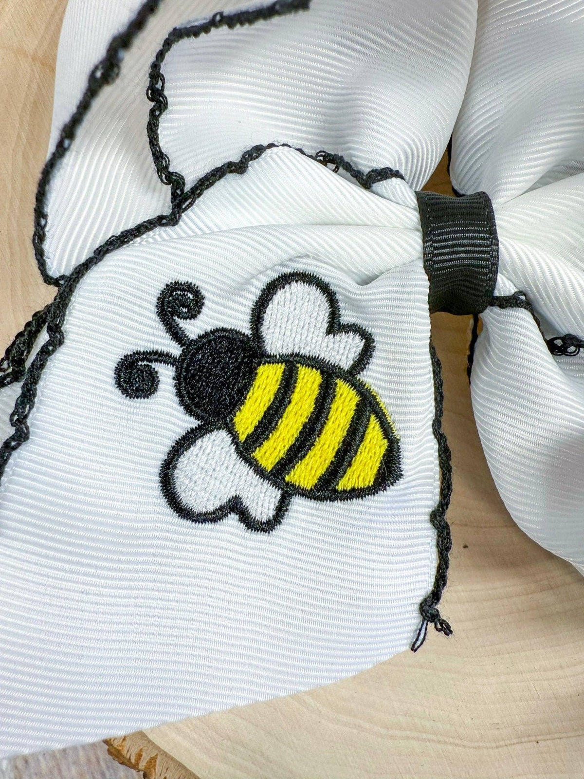 Bumblebee Embroidered Moonstitch Hair Bow | Clip or Headband