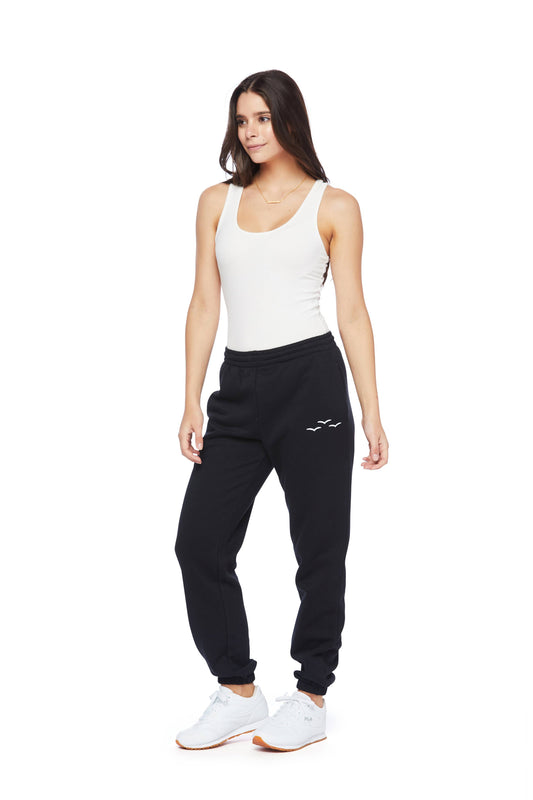 Nova premium fleece relaxed sweatpants in Black