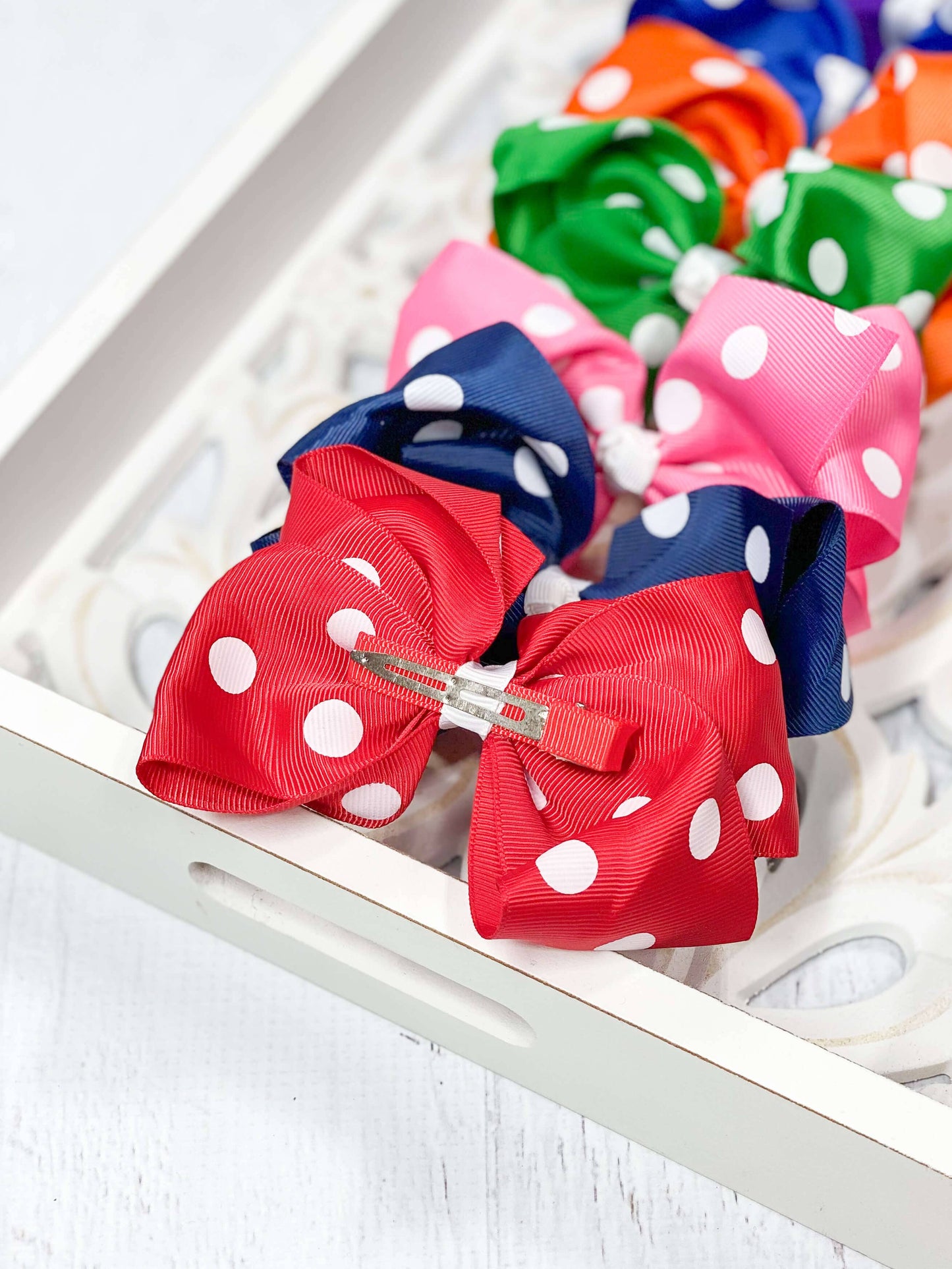 4.5" Classic Oversize Polka Dot Bow (The Hair Bow Company)