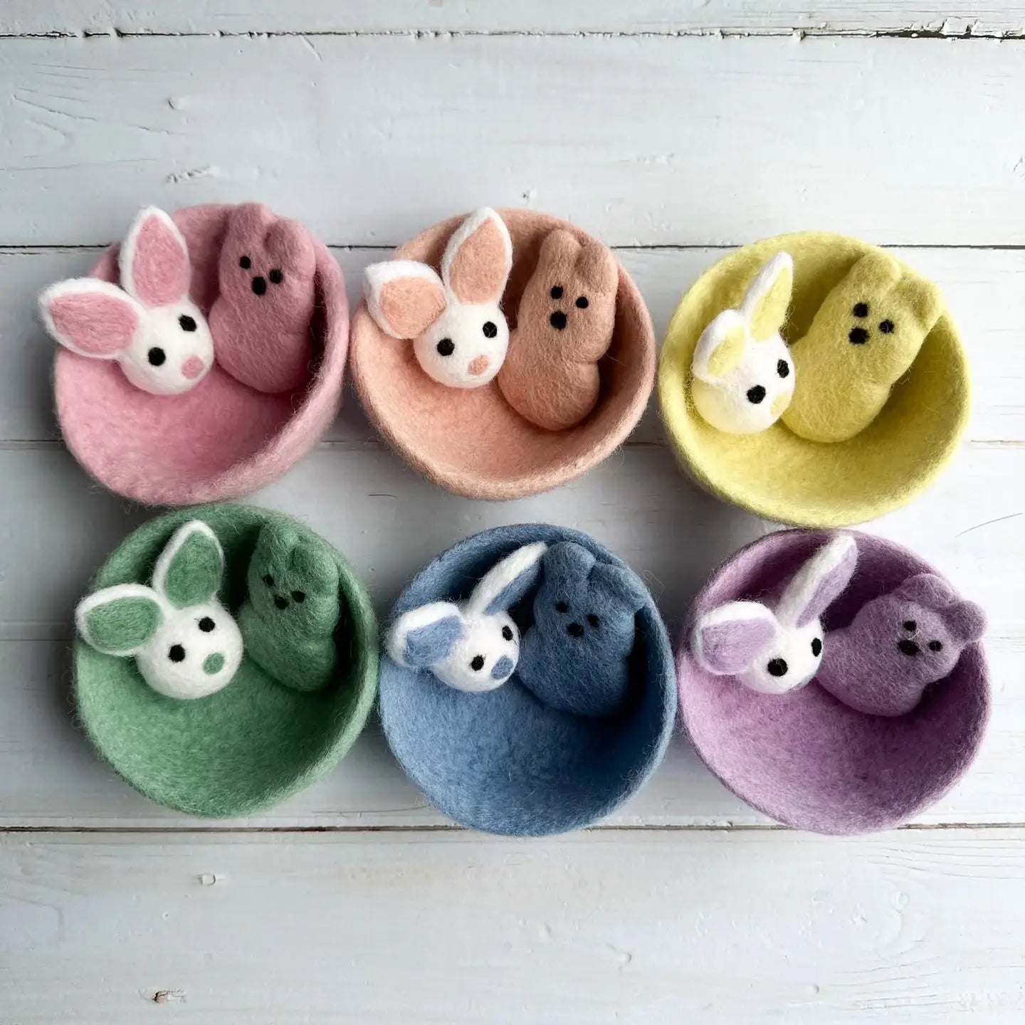 Felted Classic Easter Bowls - Set Of Six