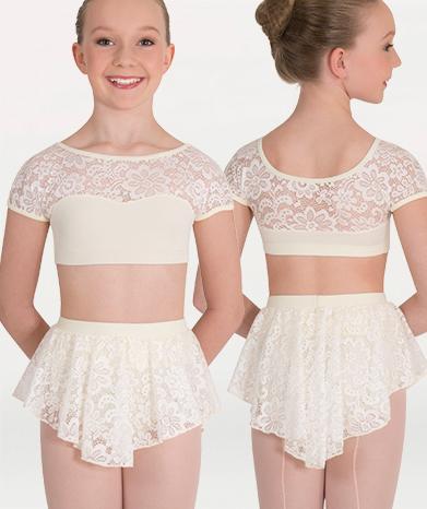 Lace Pull On Short Skirt (BodyWrappers P1104)