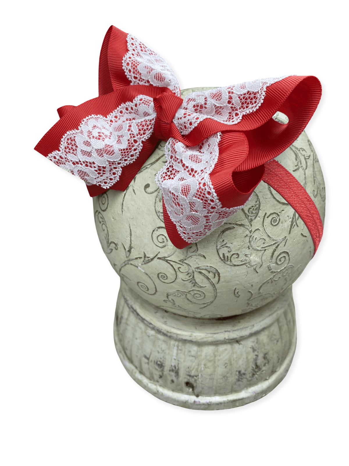 4.5" Chantilly Lace Two-Tone Hair Bow | Clip or Headband