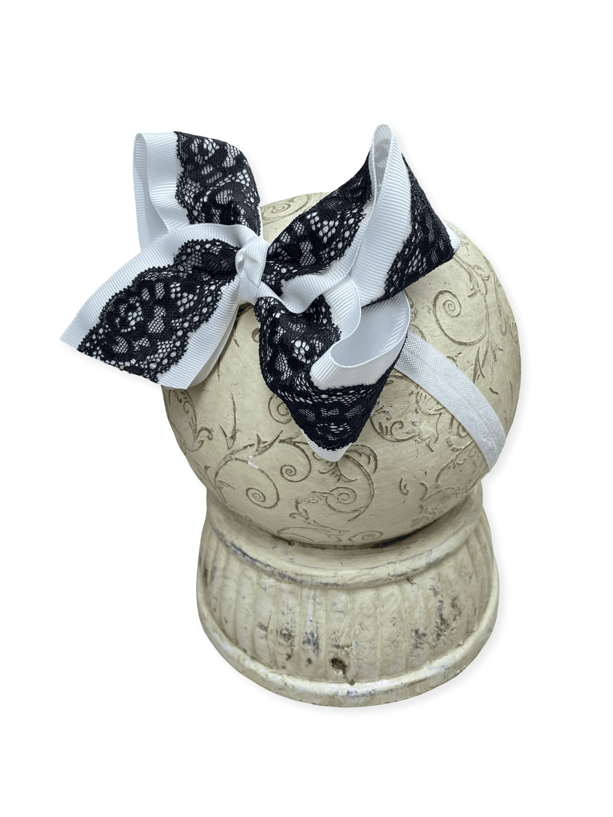 4.5" Chantilly Lace Two-Tone Hair Bow | Clip or Headband