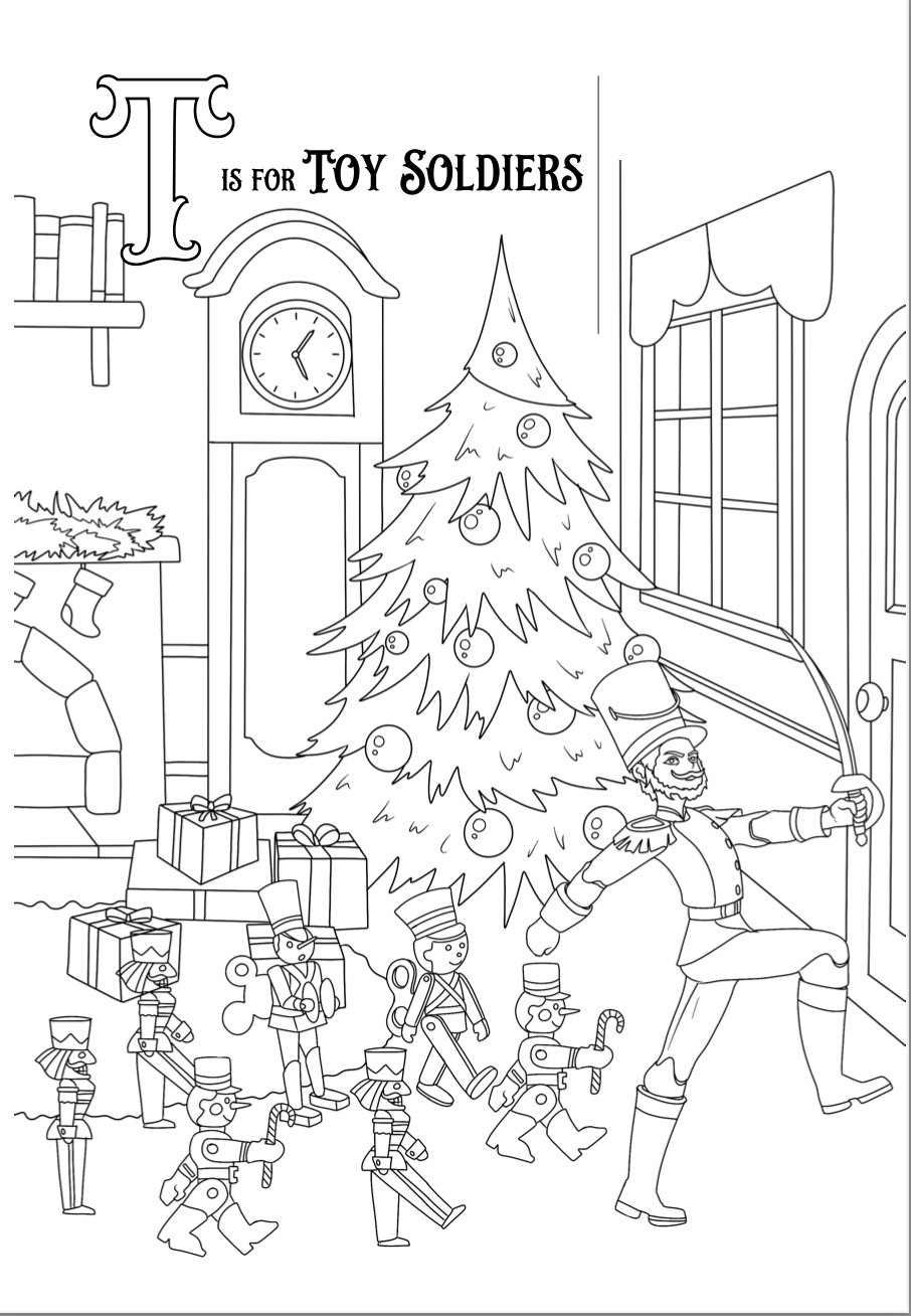 Nutcracker's Enchanted Alphabet Christmas Coloring Book