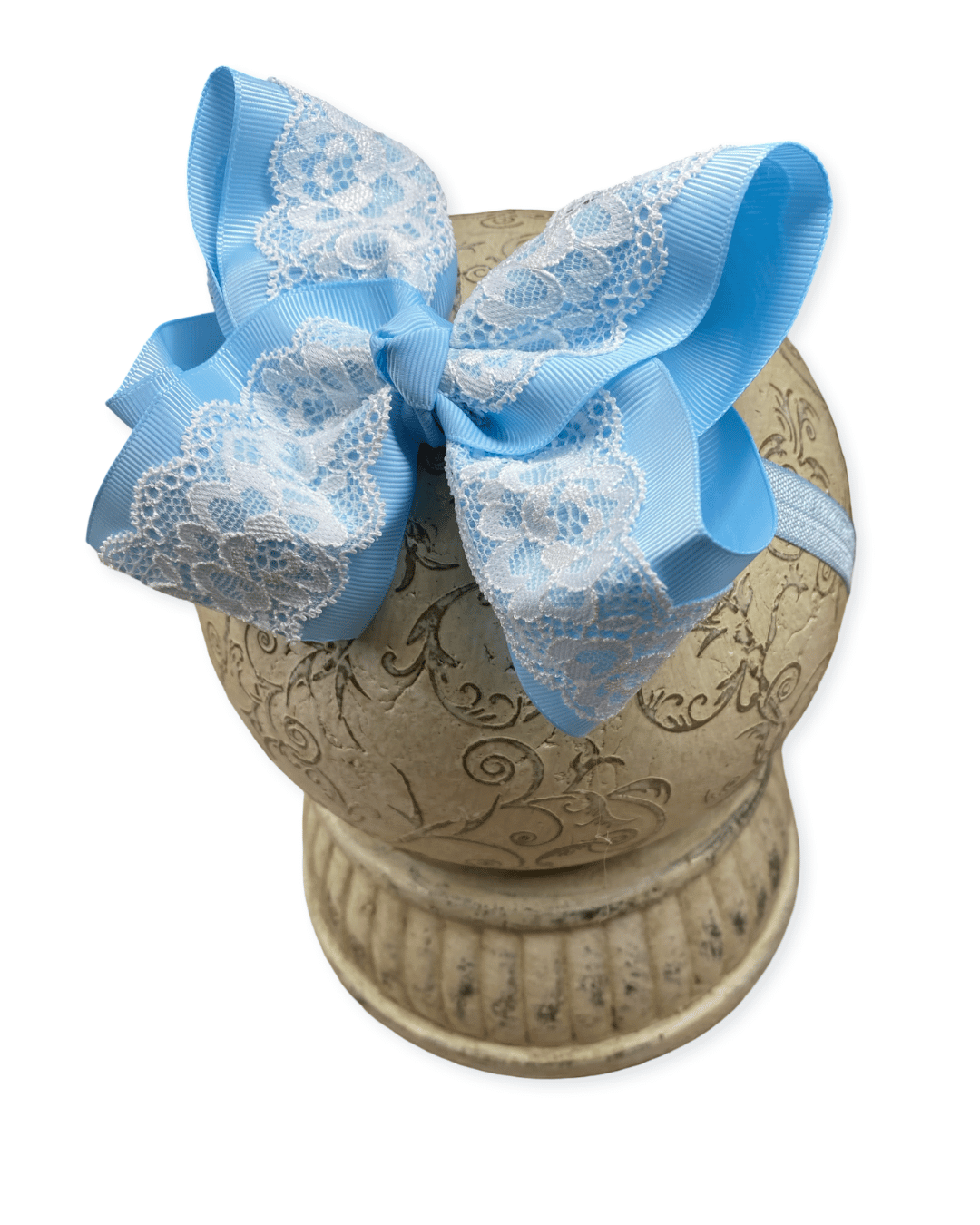 4.5" Chantilly Lace Two-Tone Hair Bow | Clip or Headband