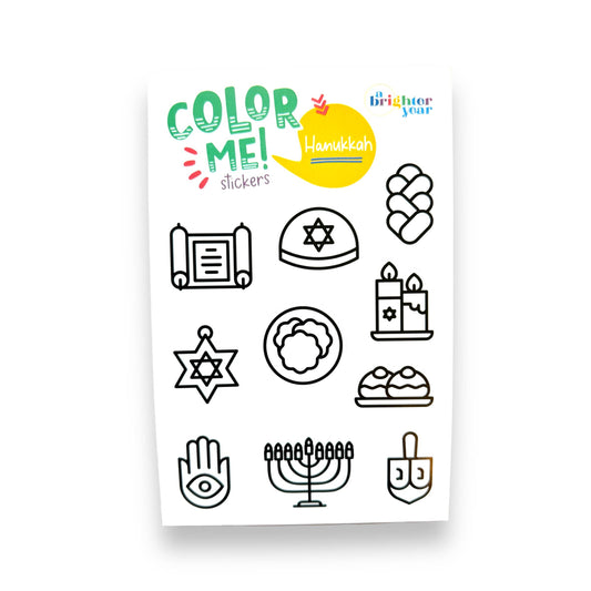 Color Your Own Hanukkah High-Quality Sticker for Kids & Baby