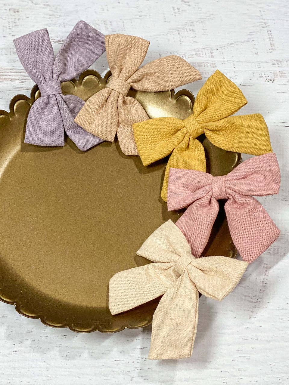 4" Linen Fabric Bows (The Hair Bow Company)