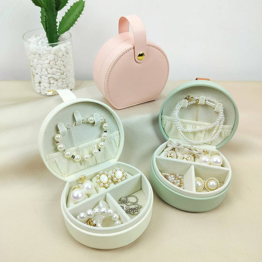 Vegan Leather Mini Portable Jewelry Storage Gifts Box