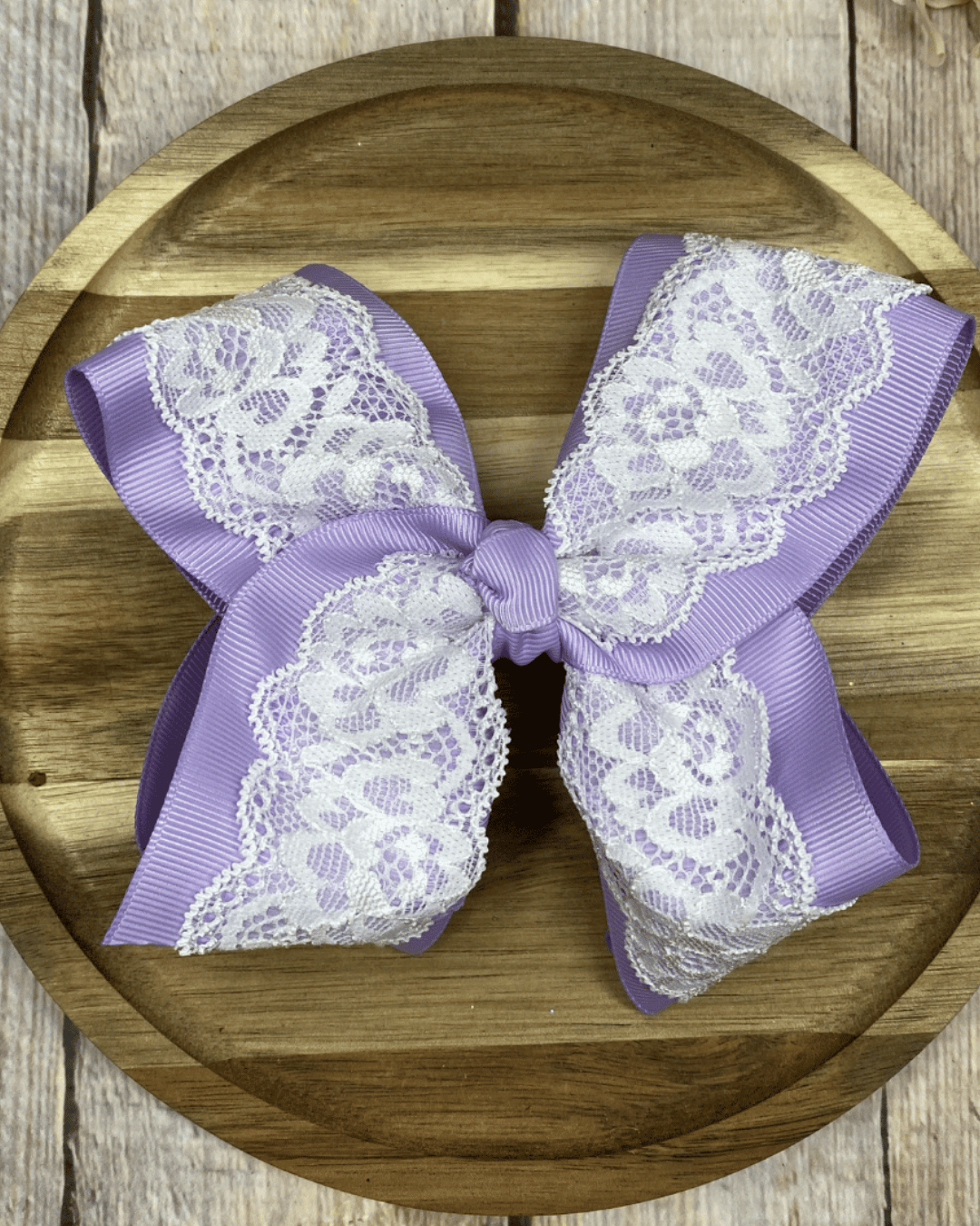 4.5" Chantilly Lace Two-Tone Hair Bow | Clip or Headband