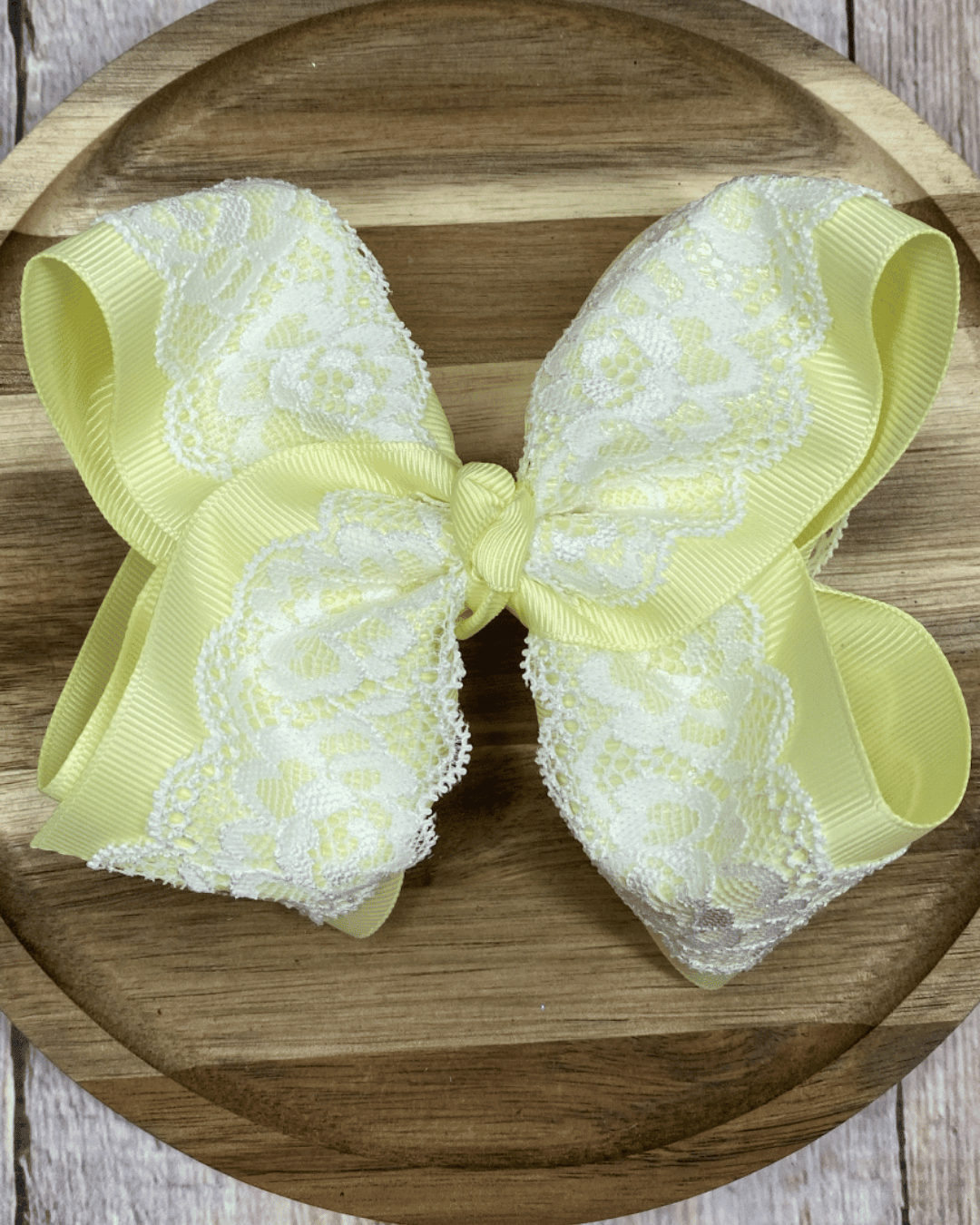 4.5" Chantilly Lace Two-Tone Hair Bow | Clip or Headband