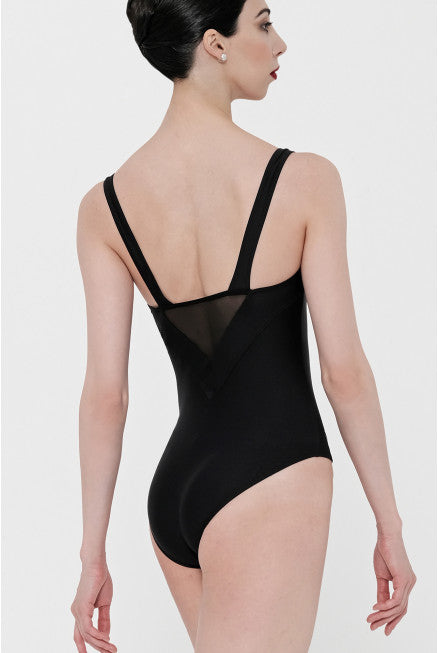 Mesh insert strap tank leotard (Wear Moi #CYPRES)