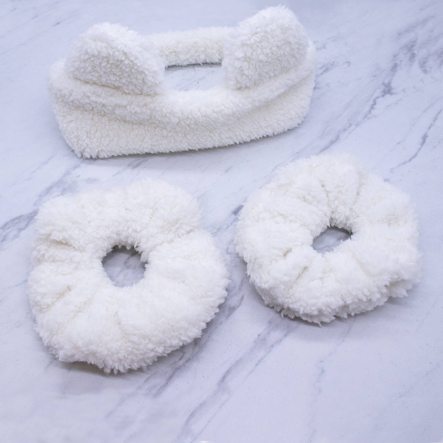 Teddy Bear Ear Spa Headband and Scrunchie Wristbands