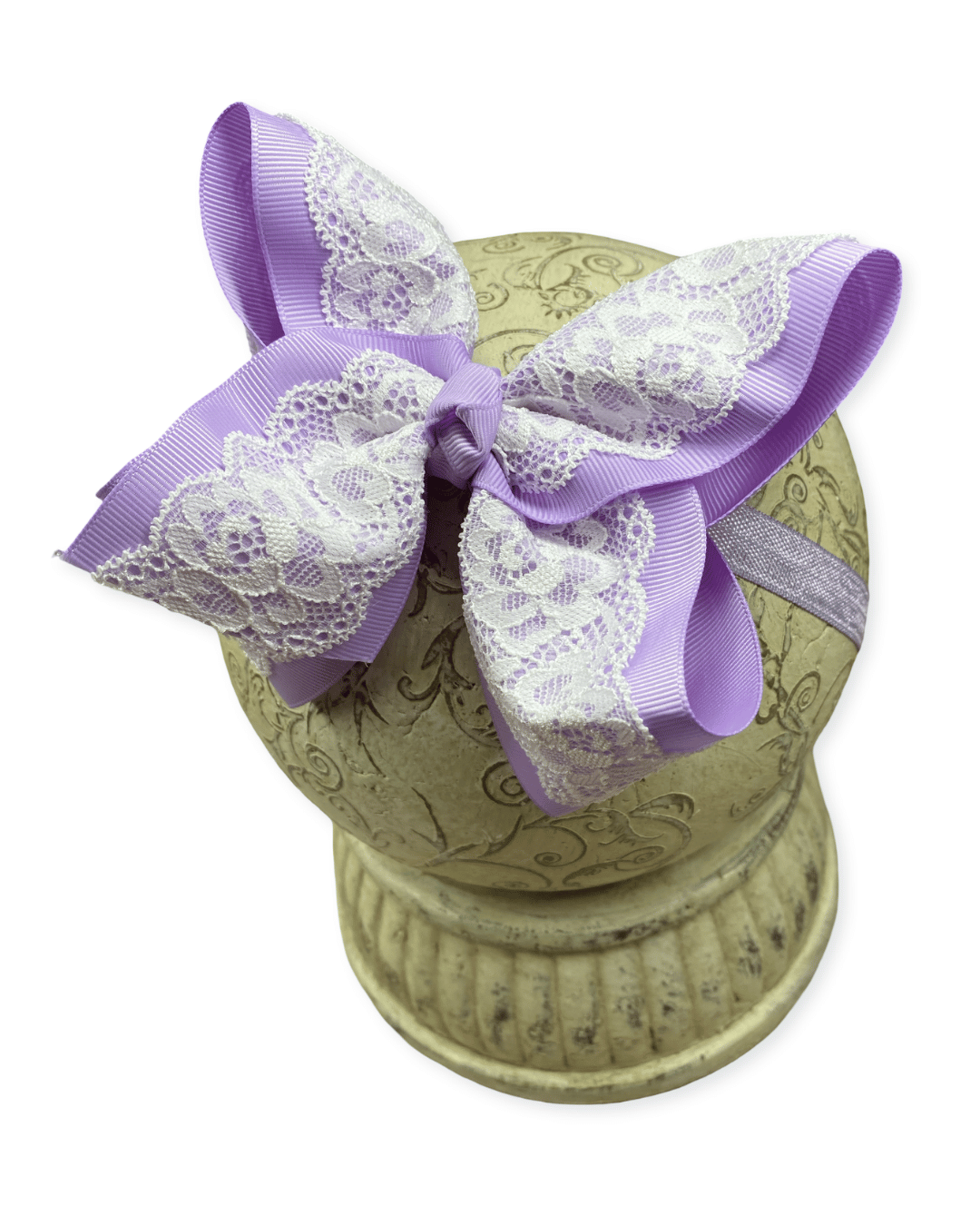 4.5" Chantilly Lace Two-Tone Hair Bow | Clip or Headband