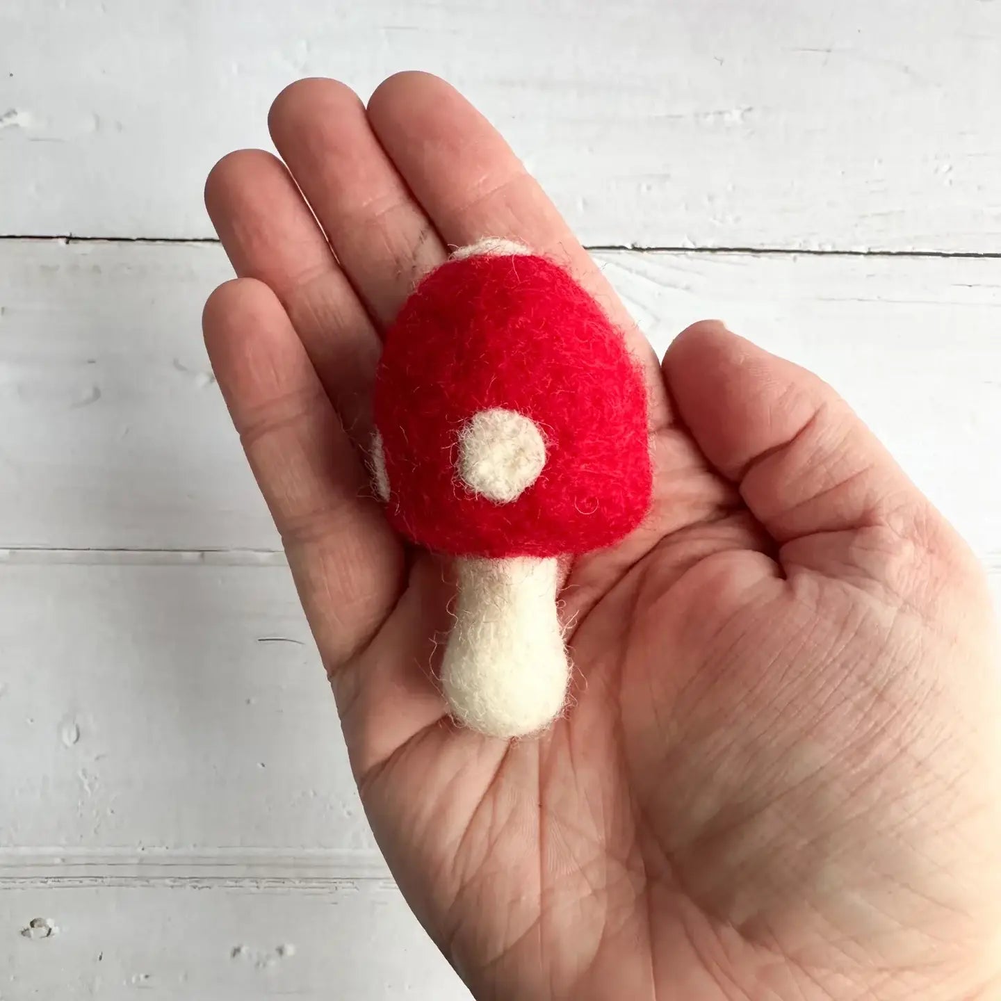 One Red Felt Mushroom / Toadstool