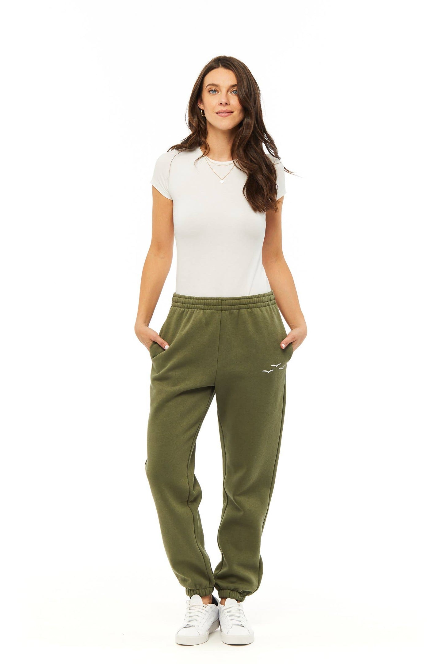 Nova premium fleece relaxed sweatpants in olive