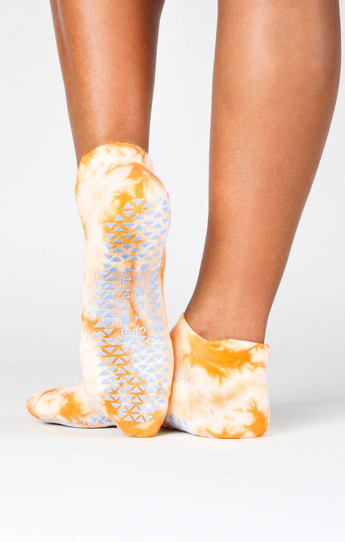Washout Grip Sock: M/L / Orange Slice