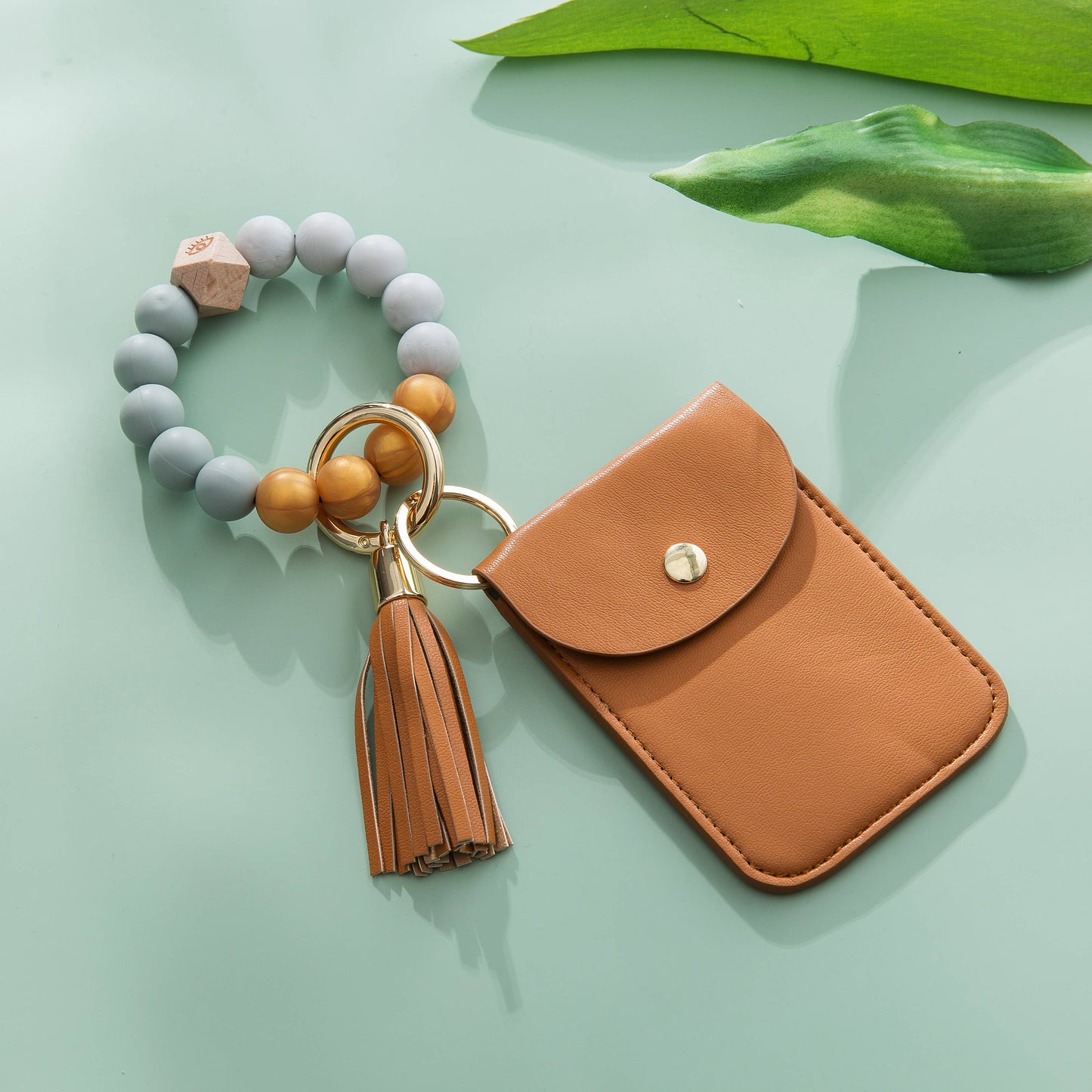 Silicone Bracelet Card & Coin Purse - Keychain Wallet (Laura